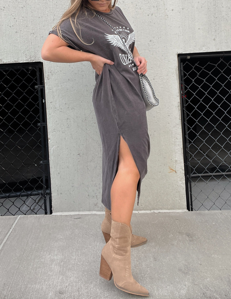 Midi Dress with Bird Print