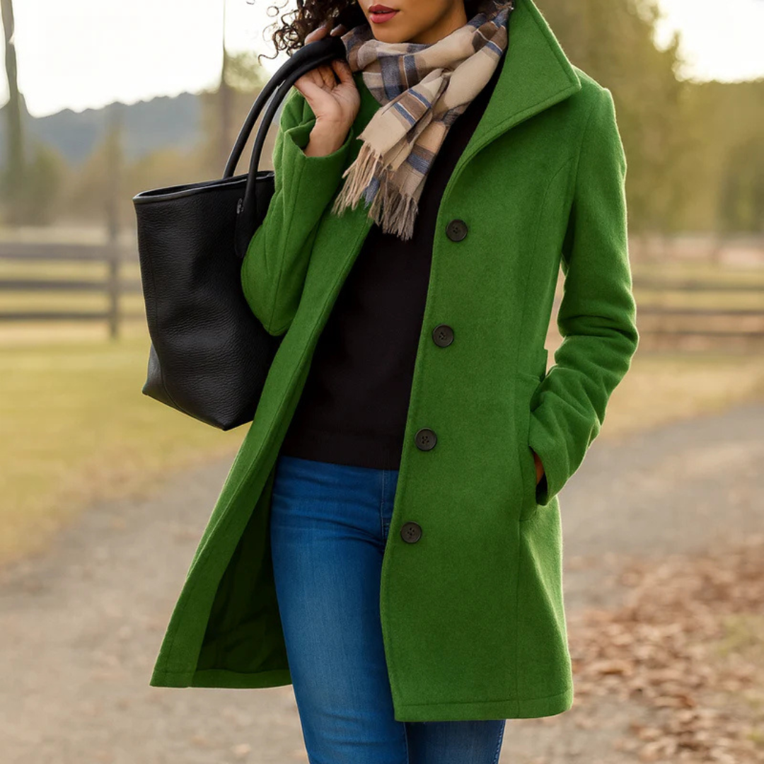 Aurora™ | Classic Tailored Coat with Matching Scarf