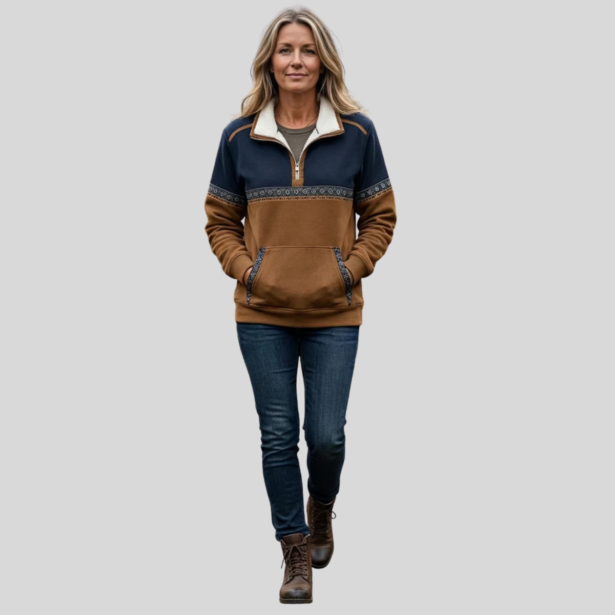 Ainsley | Sherpa Collar Half-Zip Pullover