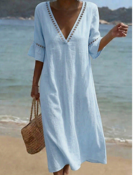 ELARA | Breezy Maxi Dress Flattering Comfort Seaside Style