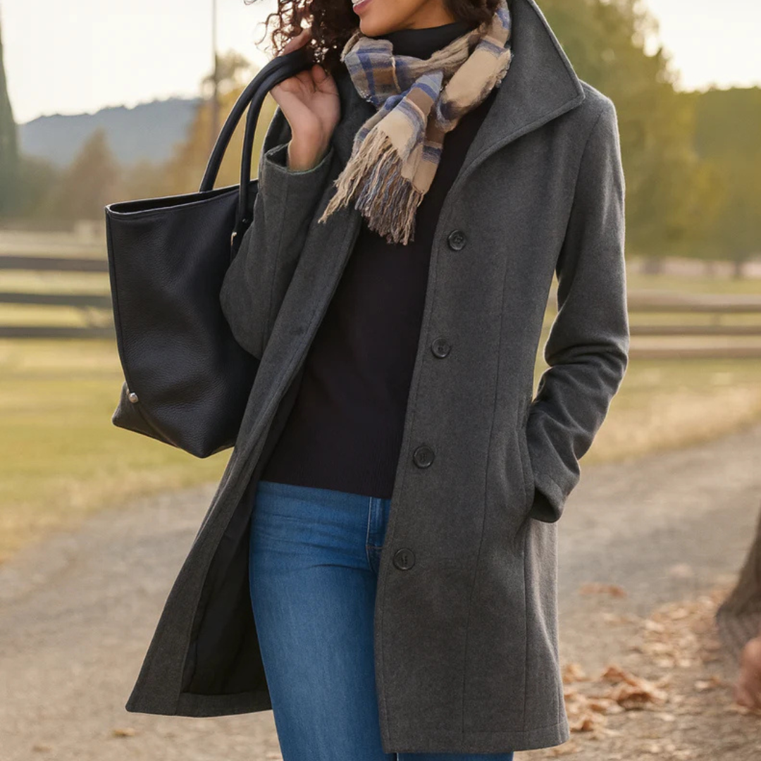 Aurora™ | Classic Tailored Coat with Matching Scarf
