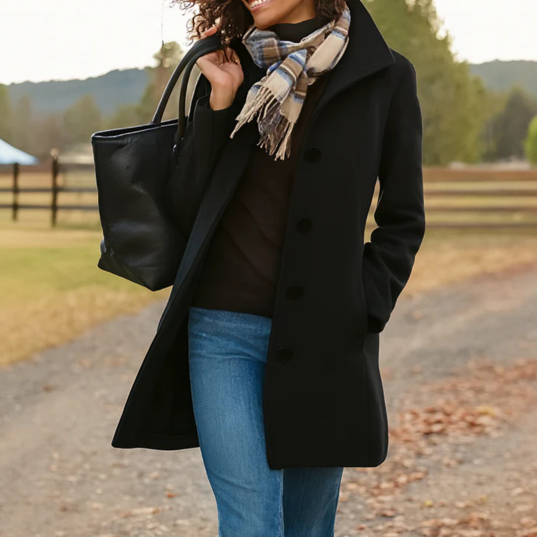 Aurora™ | Classic Tailored Coat with Matching Scarf