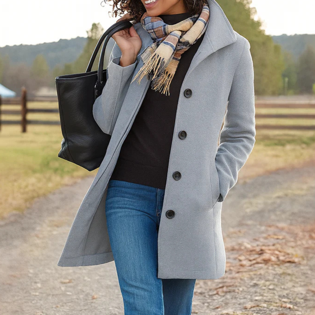 Aurora™ | Classic Tailored Coat with Matching Scarf