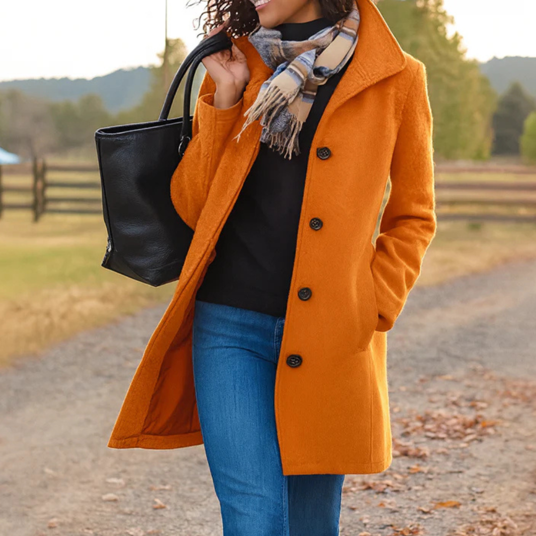 Aurora™ | Classic Tailored Coat with Matching Scarf