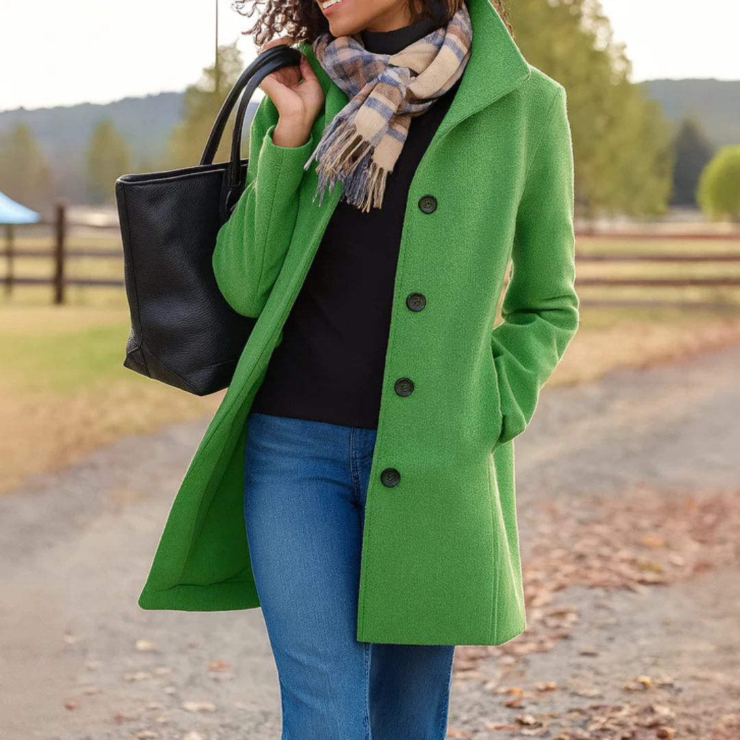 Aurora™ | Classic Tailored Coat with Matching Scarf