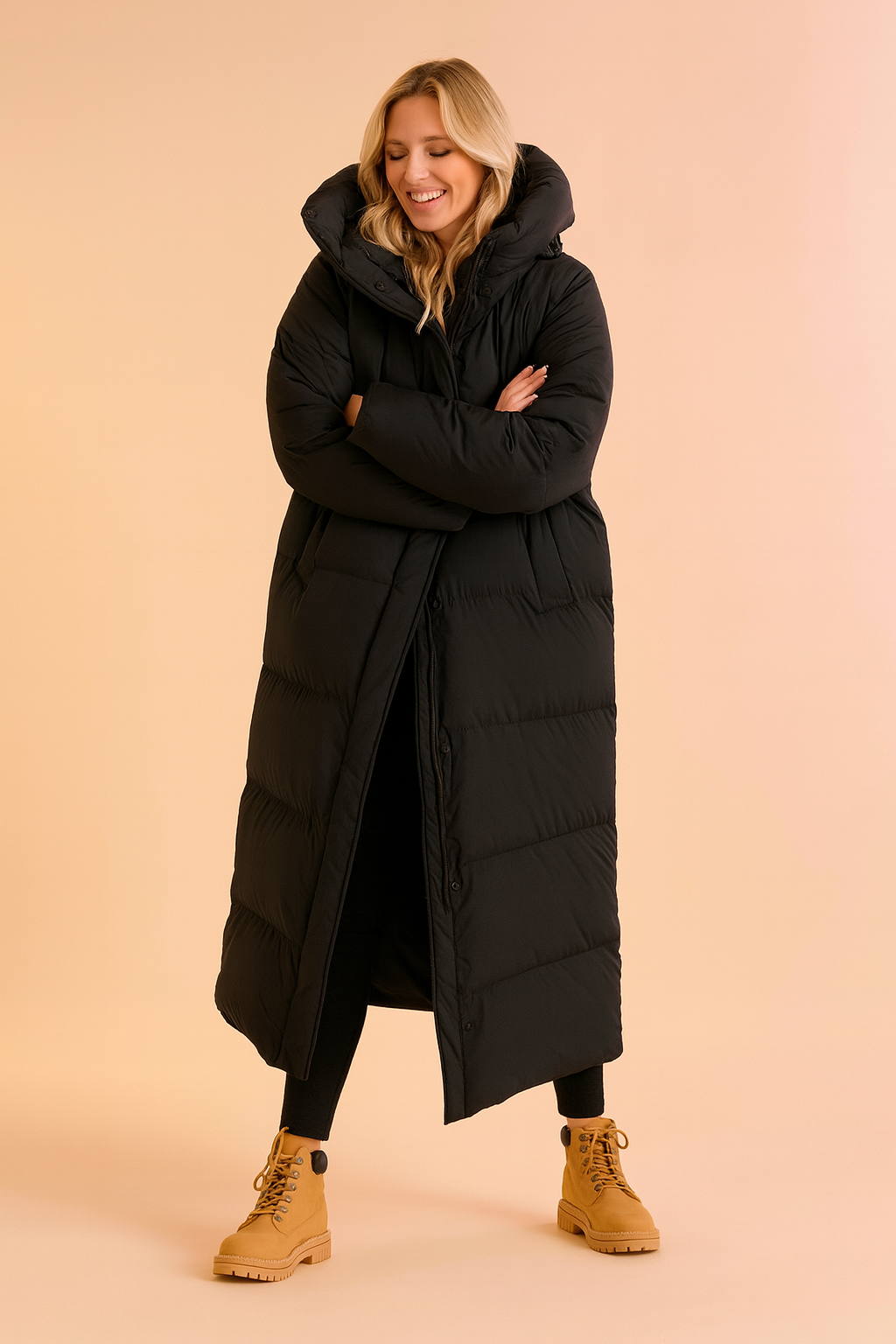Long Quilted Hooded Puffer Winter Jacket for Women