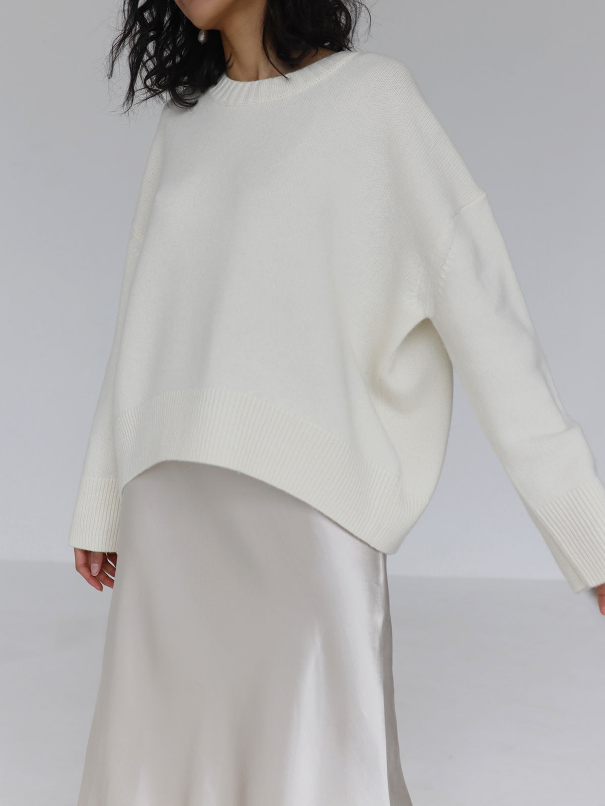 Oversized Crewneck Knit Sweater