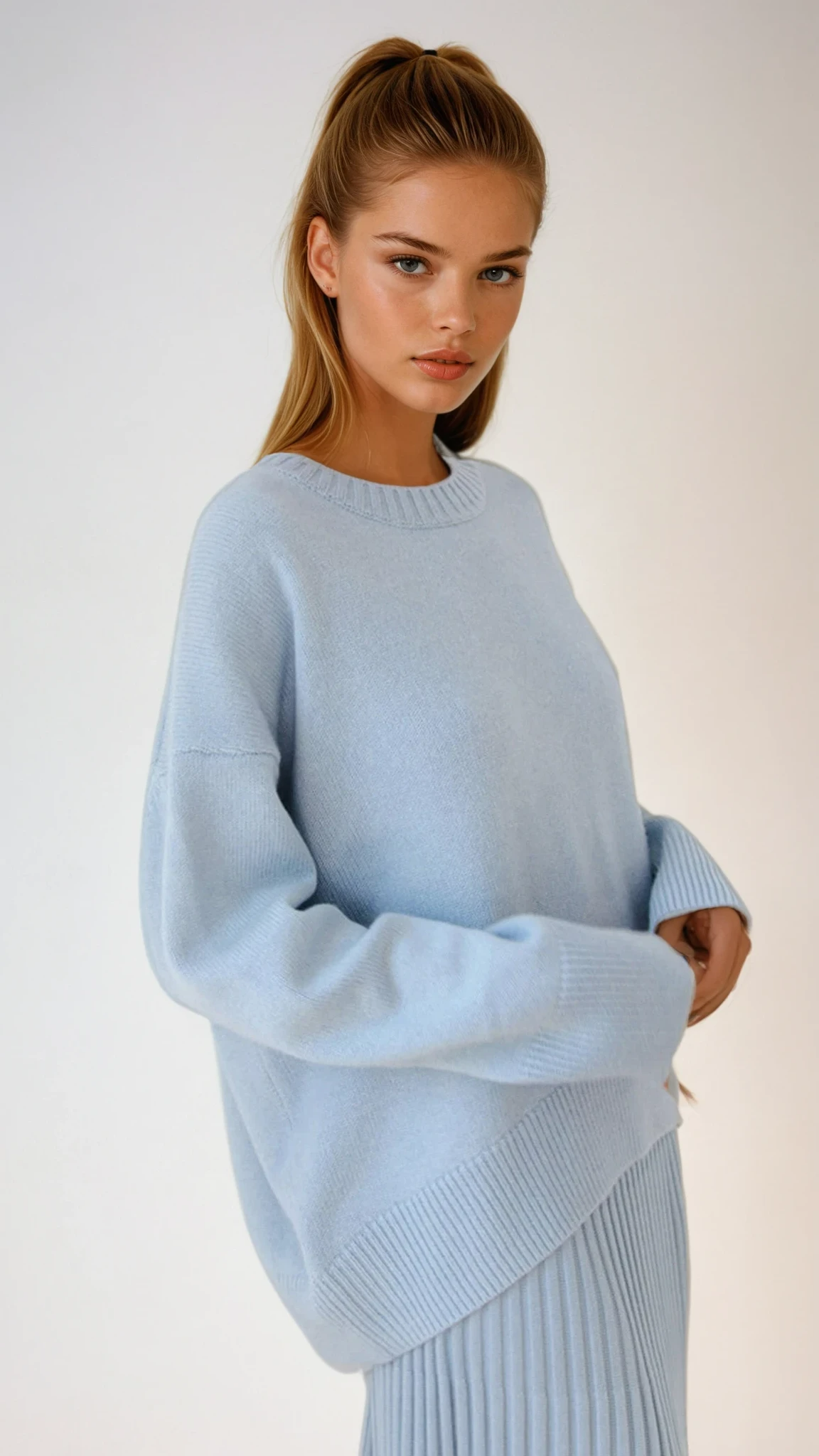 Oversized Crewneck Knit Sweater