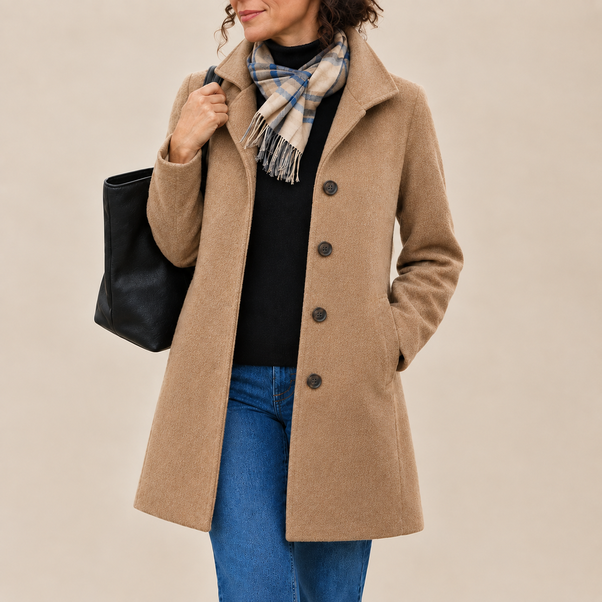 Aurora™ | Classic Tailored Coat with Matching Scarf