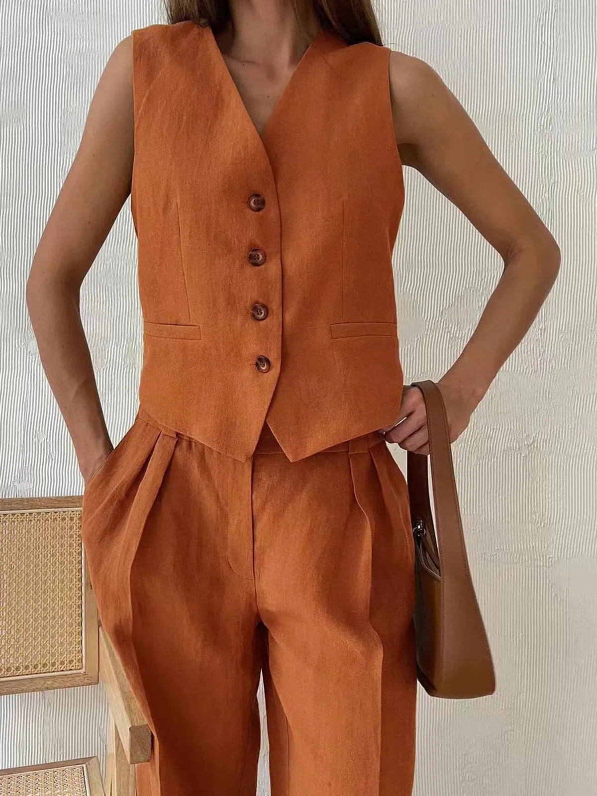 Cotton Linen Two-Piece Set