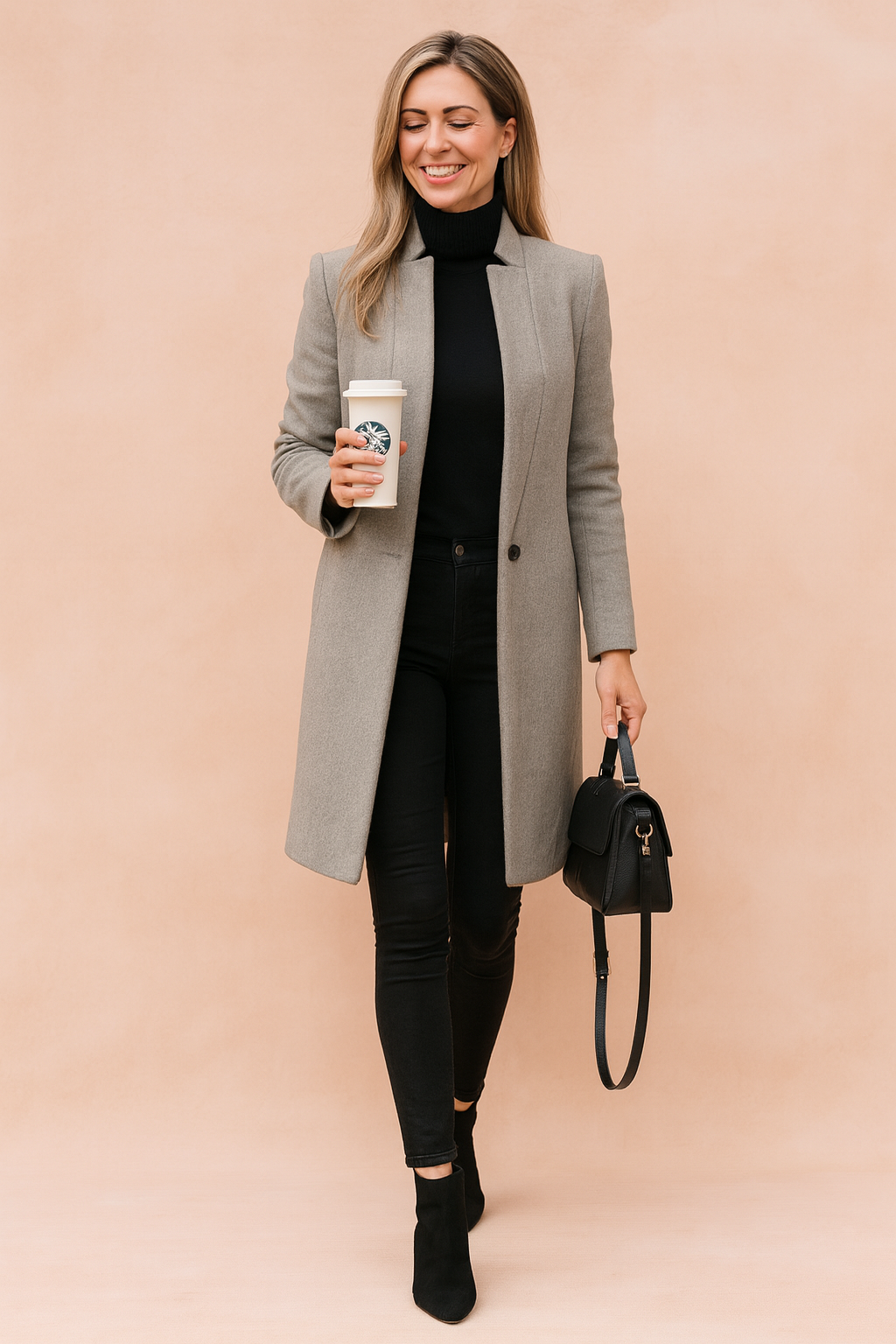 Minimalist Straight-Cut Longline Wool Winter Coat