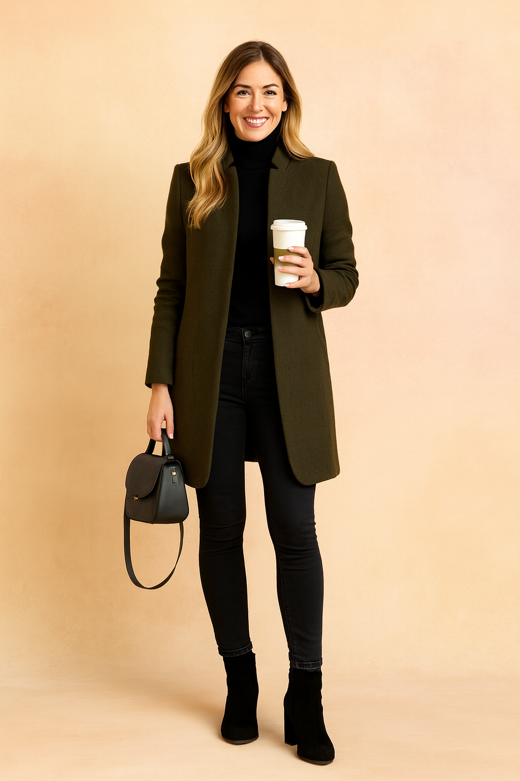 Minimalist Straight-Cut Longline Wool Winter Coat