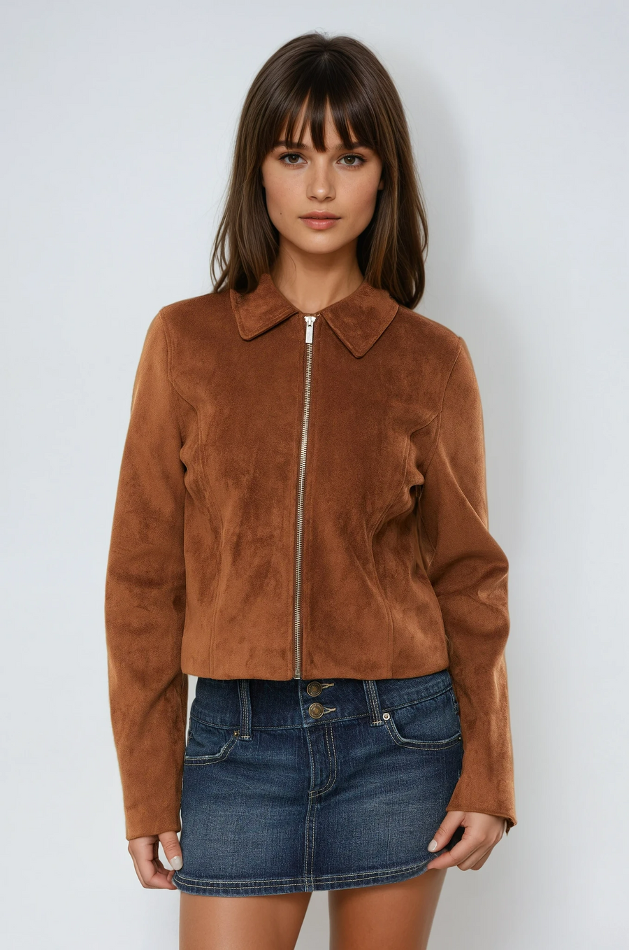 Women's Tula Cropped Faux Suede Jacket