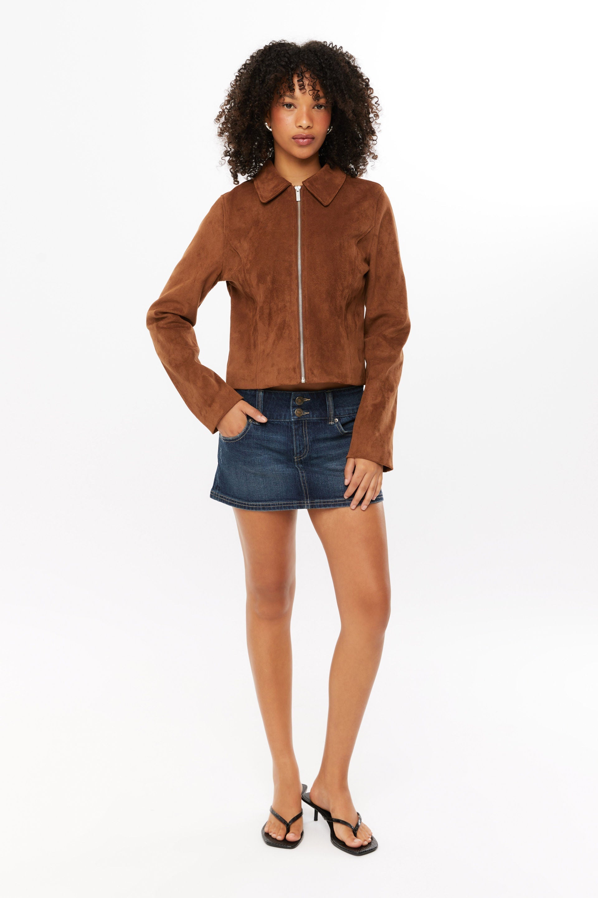 Women's Tula Cropped Faux Suede Jacket