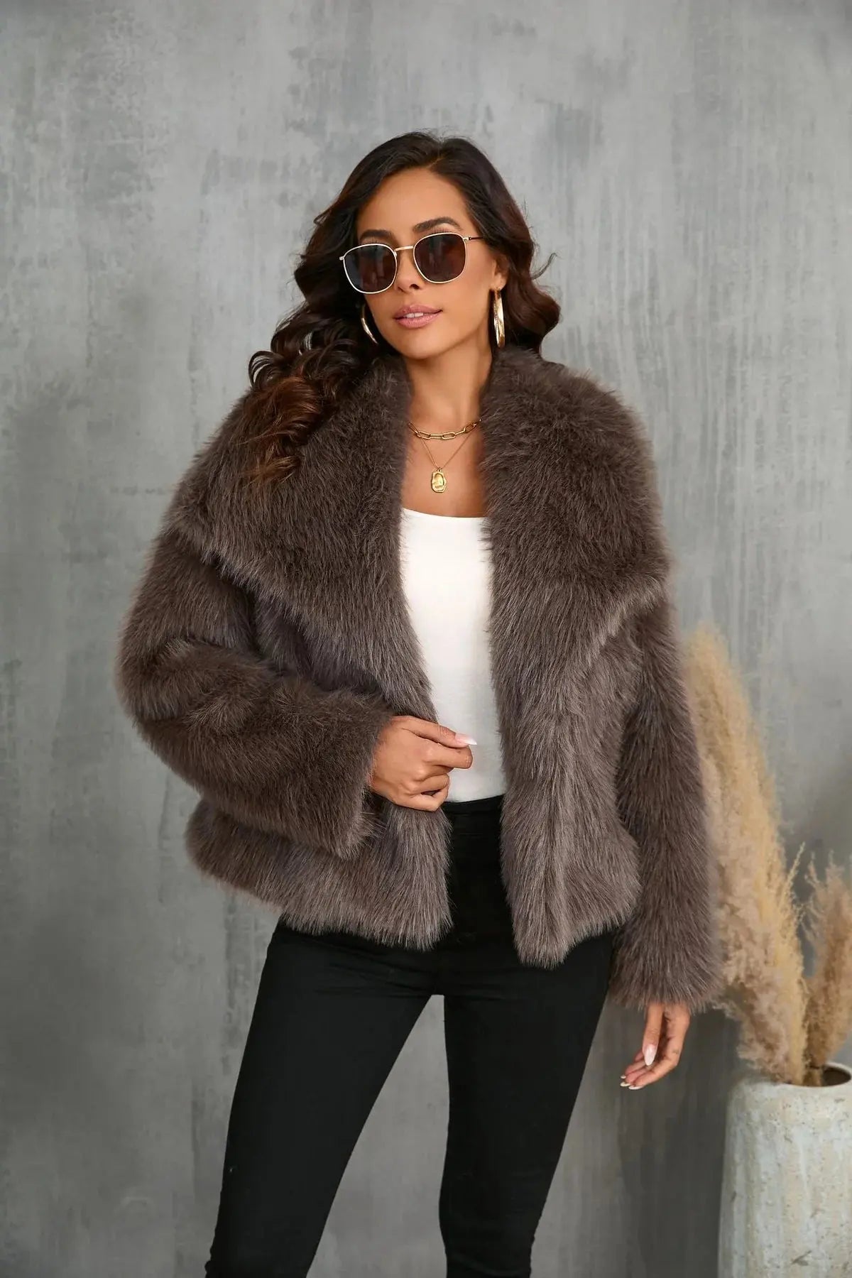Women's Fluffy Faux Fur Jacket