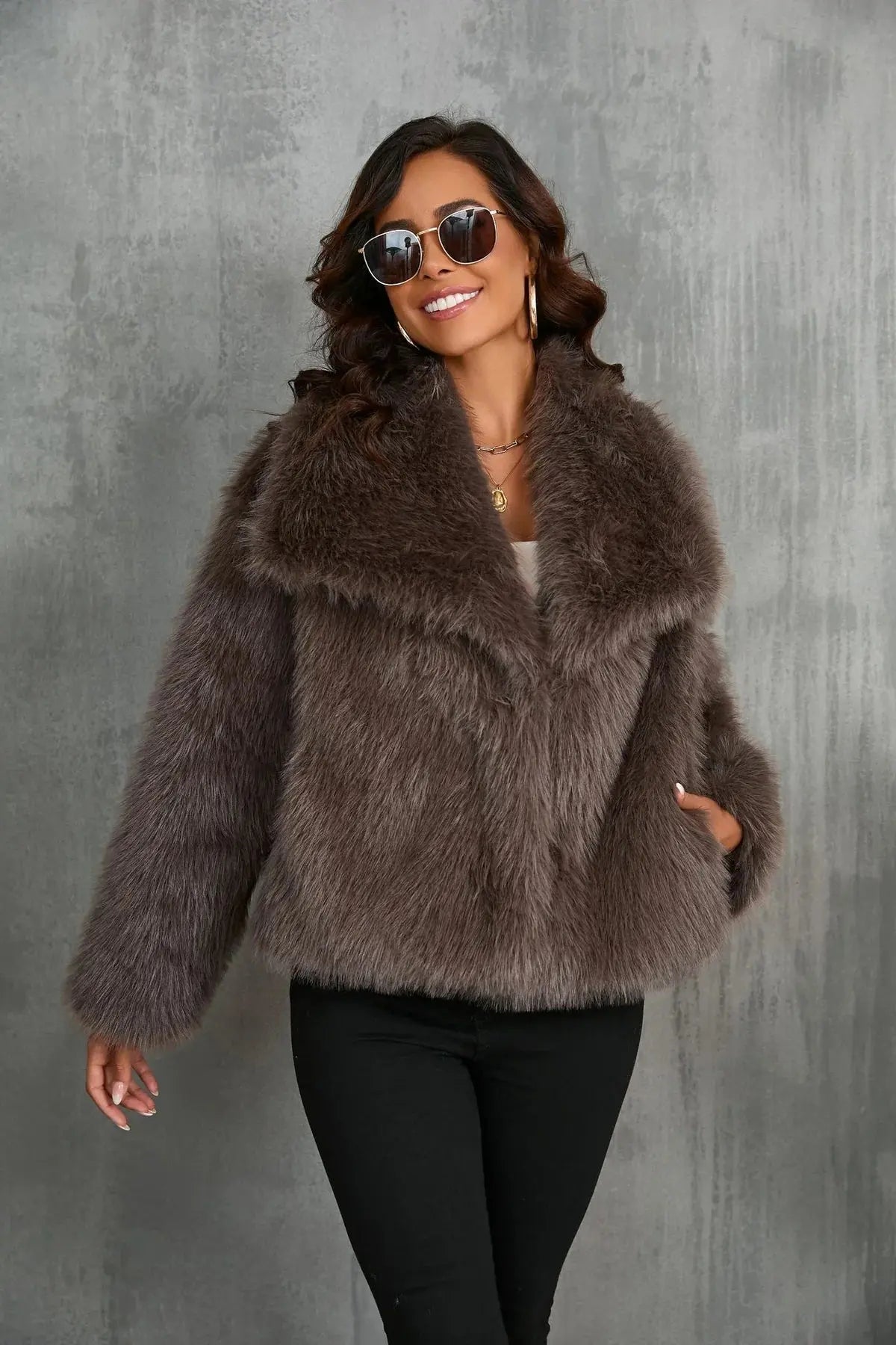Women's Fluffy Faux Fur Jacket