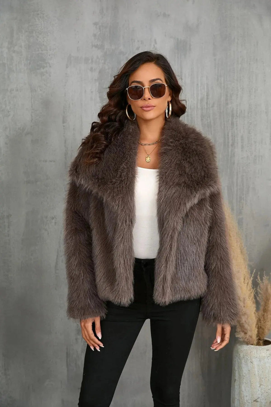 Women's Fluffy Faux Fur Jacket