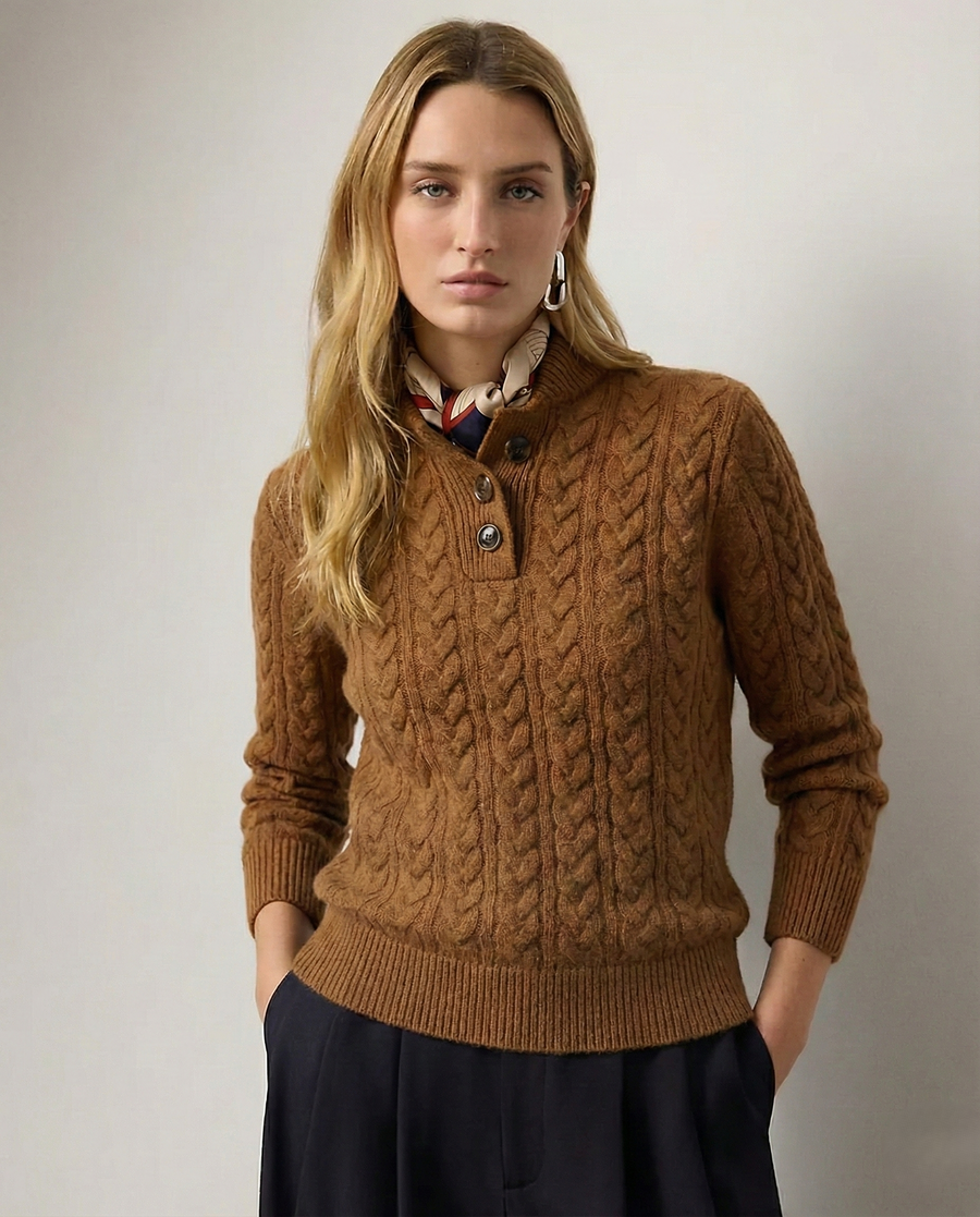 Arden Button-Up Cashmere Sweater