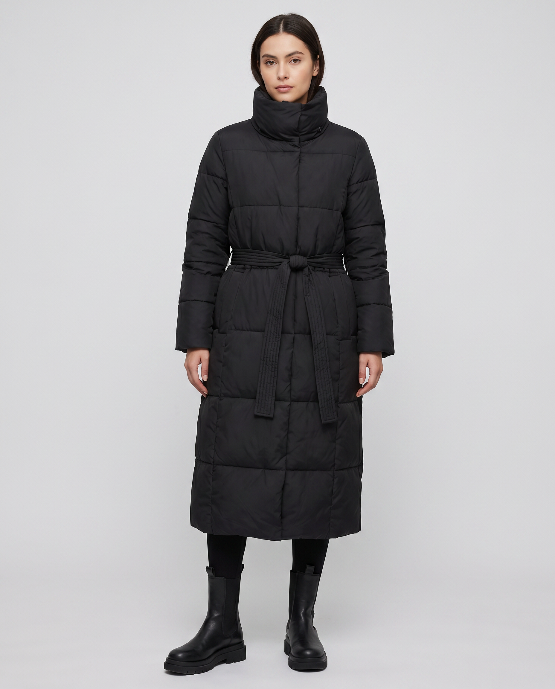Comfortable long winter puffer jacket for women