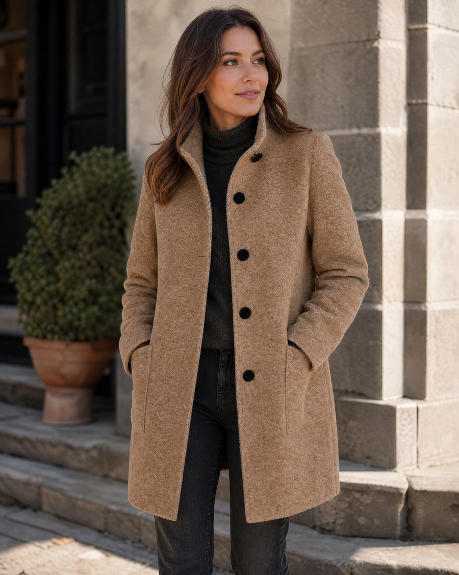 Retro Wool Coat Women – Stylish Stand Collar for Casual Chic