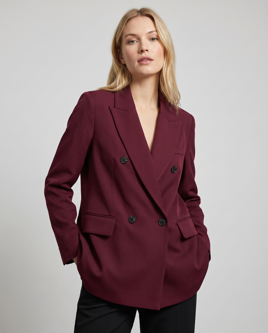 Burgundy Blazer – Tailored Oxblood Single-Button Jacket