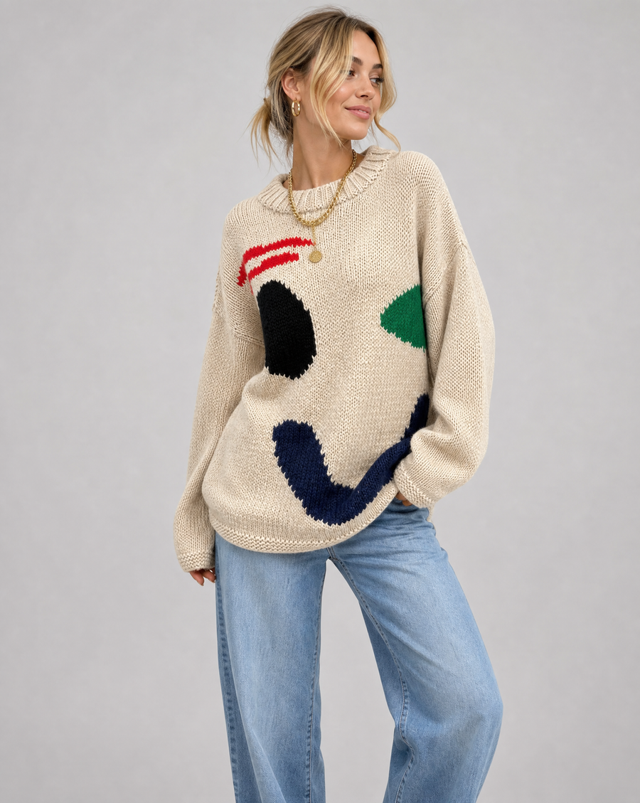 Oversized sweaters with smiley face design