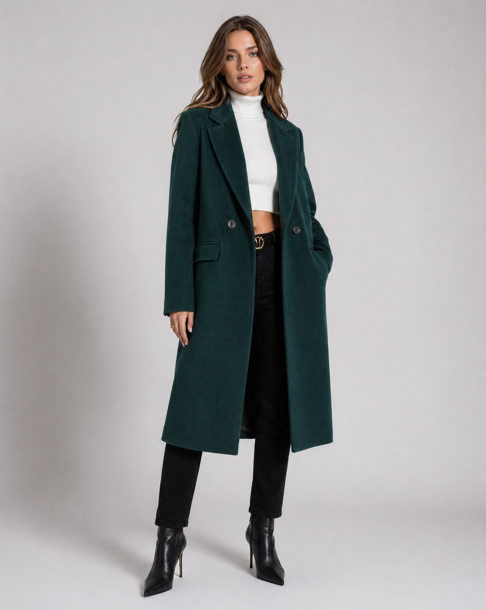 Short Classic Single-Breasted Trench Coat for Women
