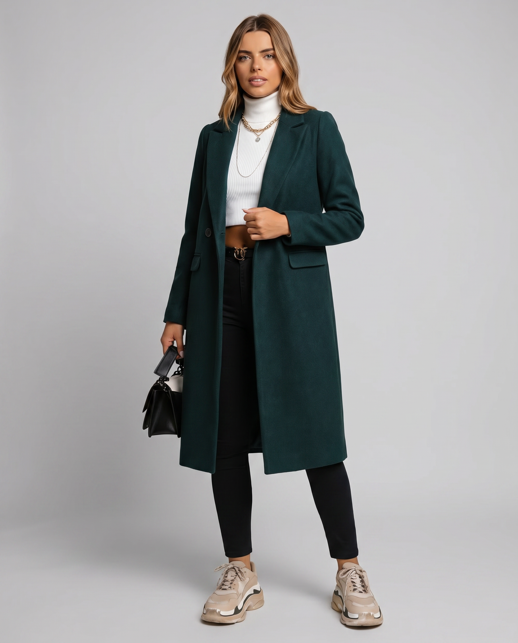 Short Classic Single-Breasted Trench Coat for Women