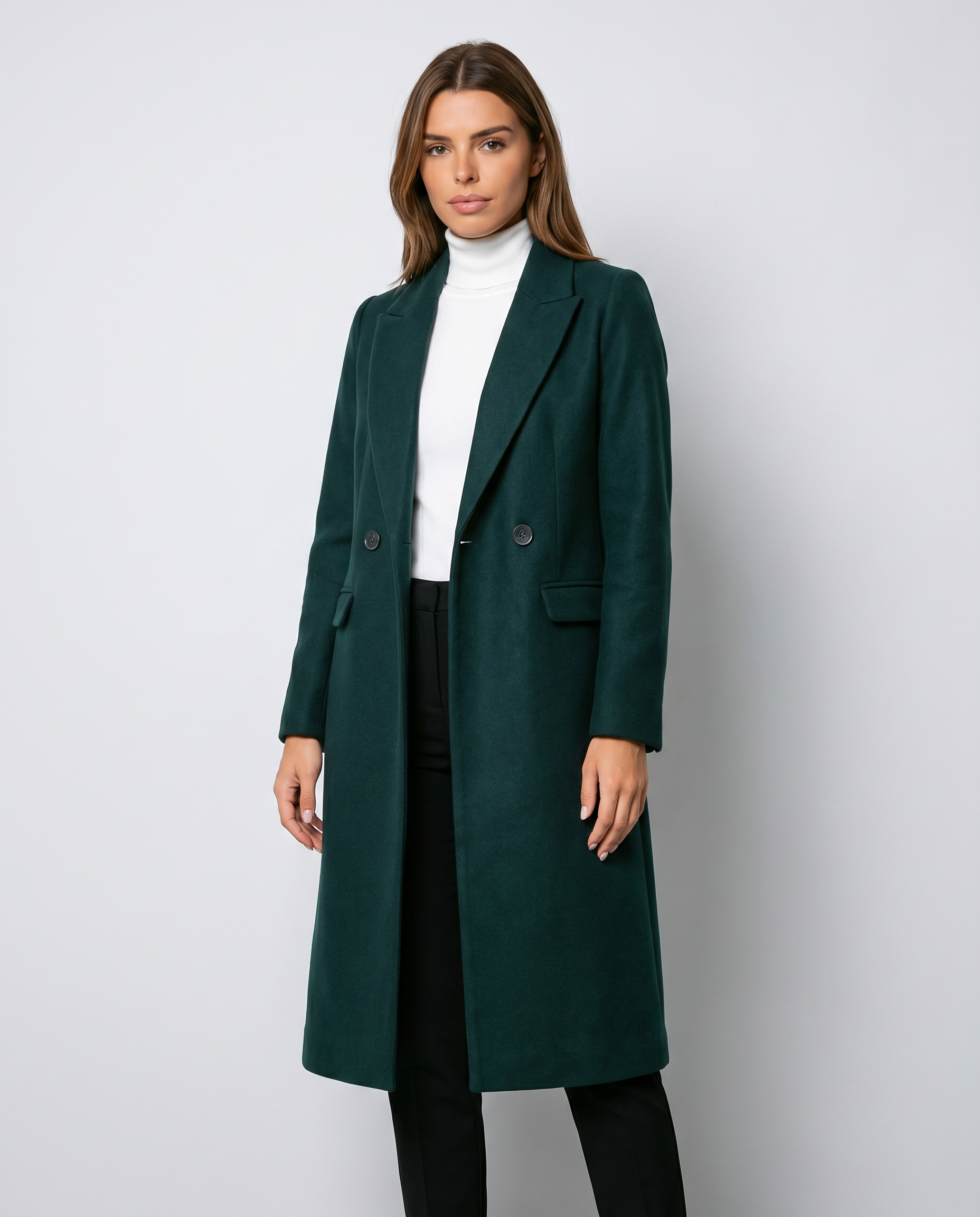 Short Classic Single-Breasted Trench Coat for Women