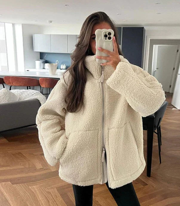 Warm Faux Lambswool jacket for women