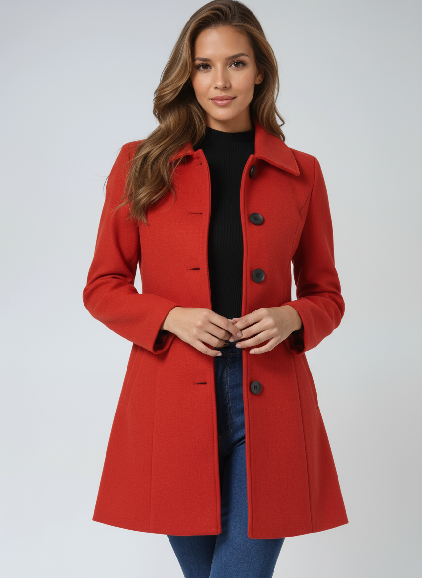 Women's Single Breasted Winter Trench Coat