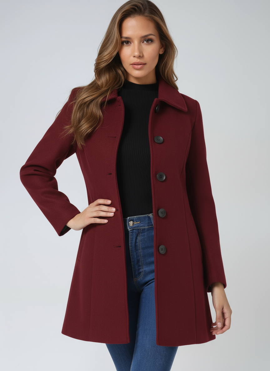 Women's Single Breasted Winter Trench Coat