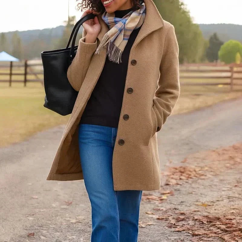 Aurora™ | Classic Tailored Coat with Matching Scarf