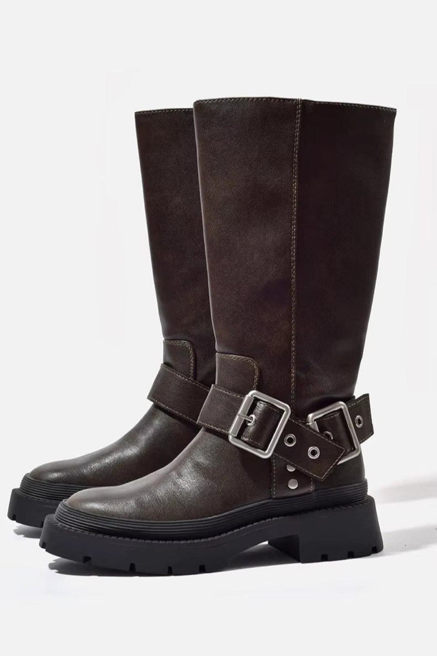Knee-High Chunky Flat Boots