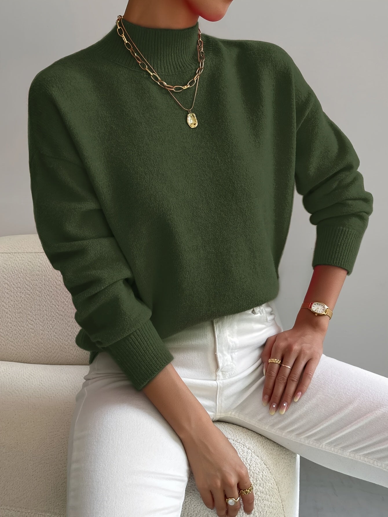 Elegant Cosy Turtleneck Knit Sweater Ladies