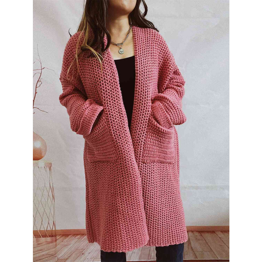 Chunky Knit Cardigan - Oversized Open Front Winter Sweater
