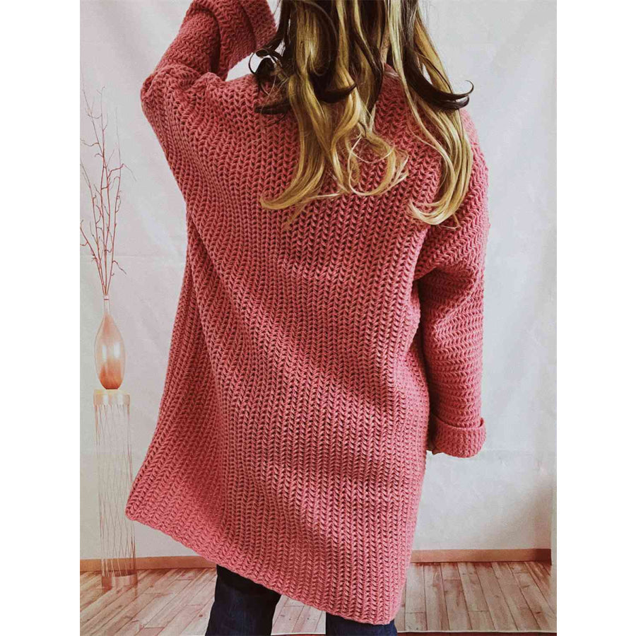 Chunky Knit Cardigan - Oversized Open Front Winter Sweater