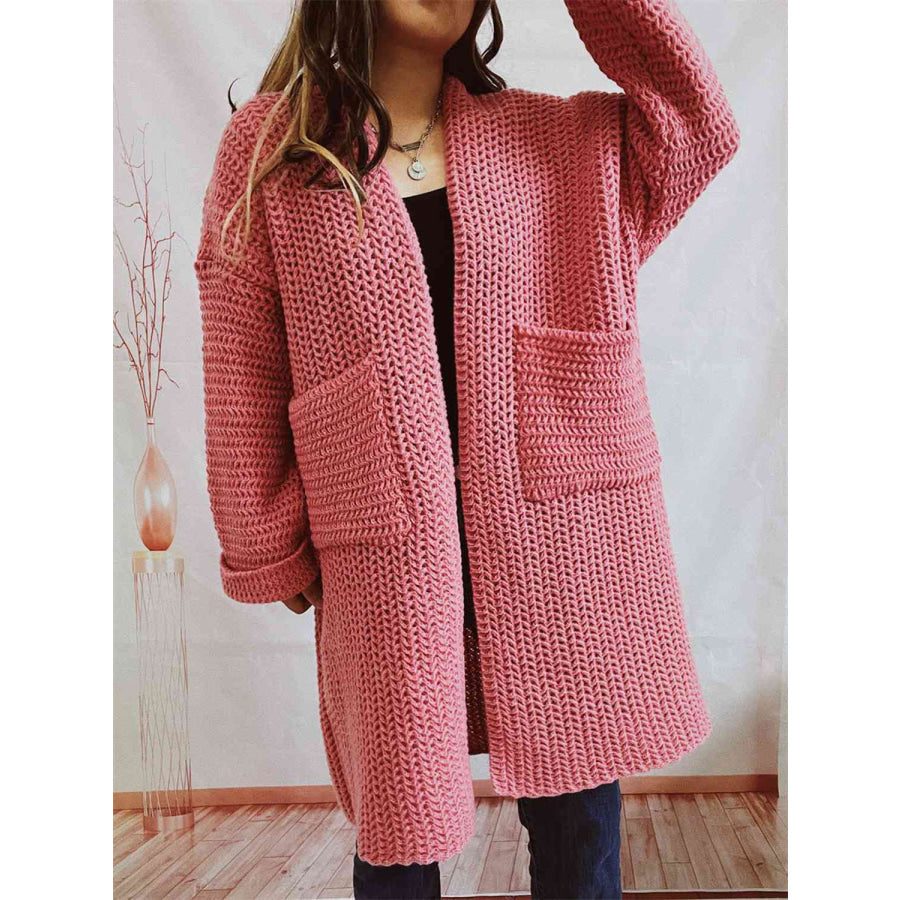 Chunky Knit Cardigan - Oversized Open Front Winter Sweater