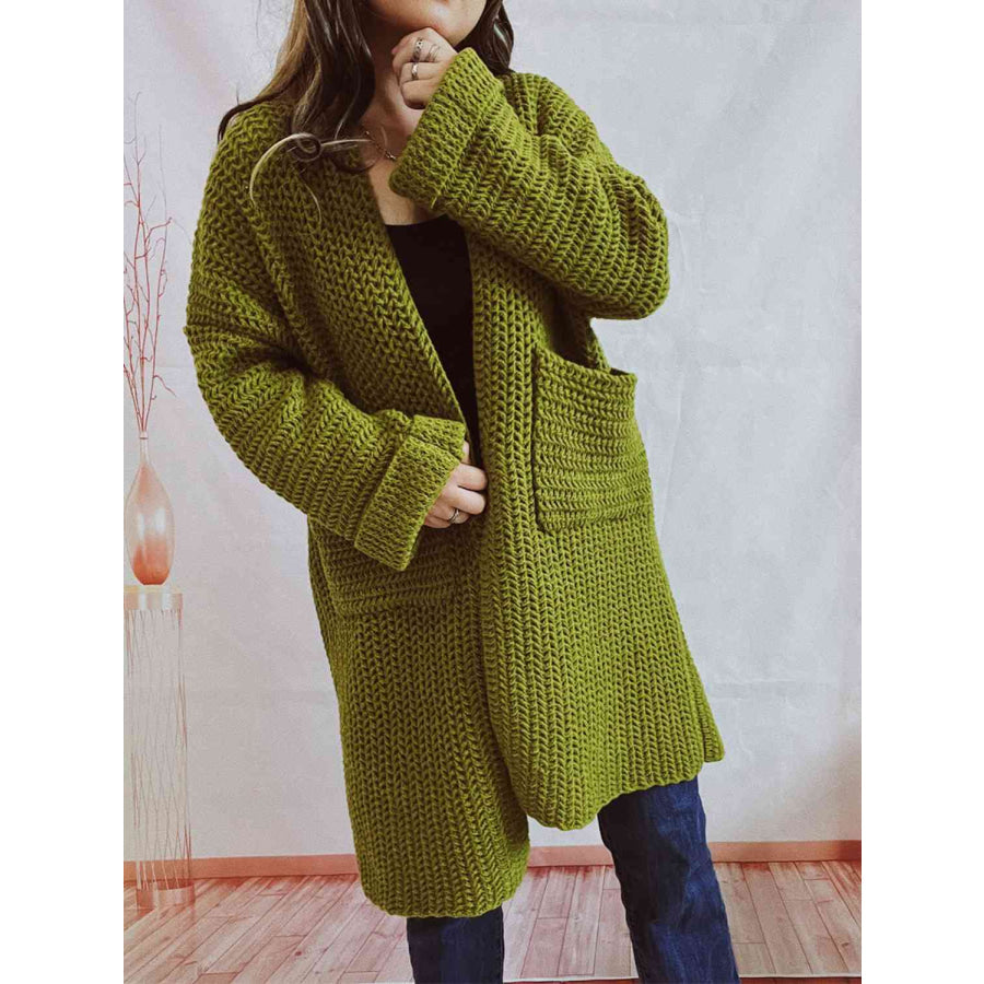 Chunky Knit Cardigan - Oversized Open Front Winter Sweater