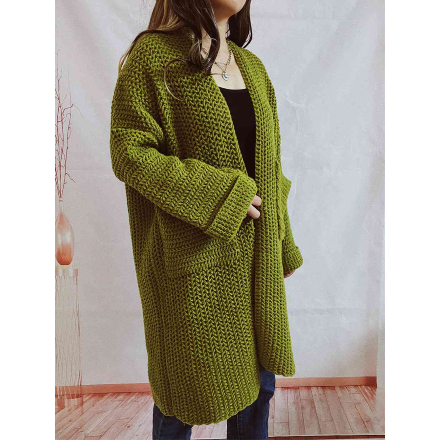 Chunky Knit Cardigan - Oversized Open Front Winter Sweater