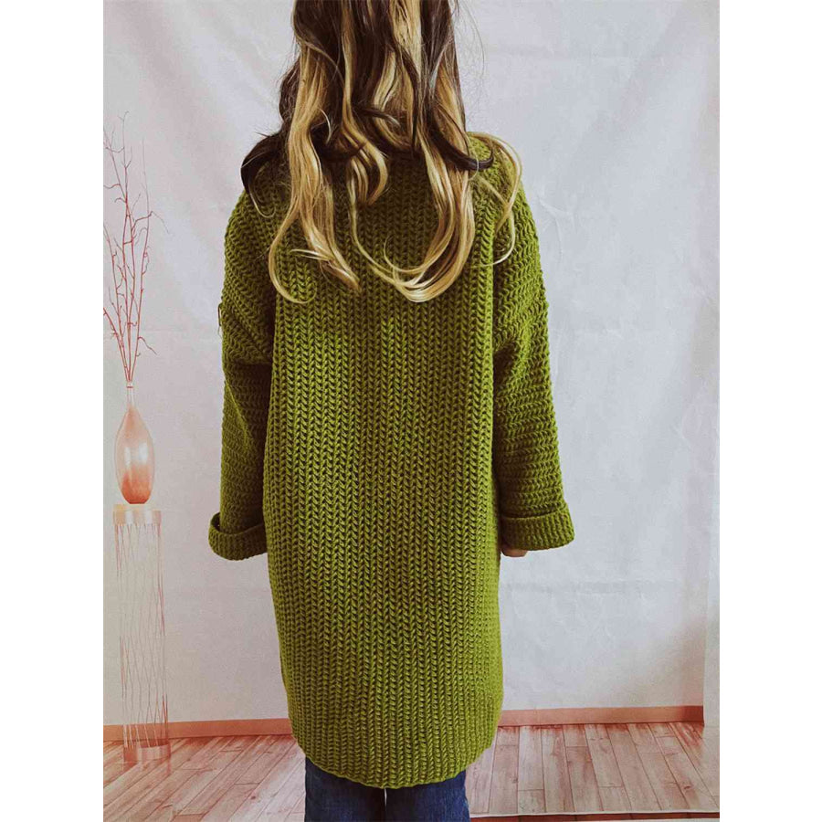 Chunky Knit Cardigan - Oversized Open Front Winter Sweater