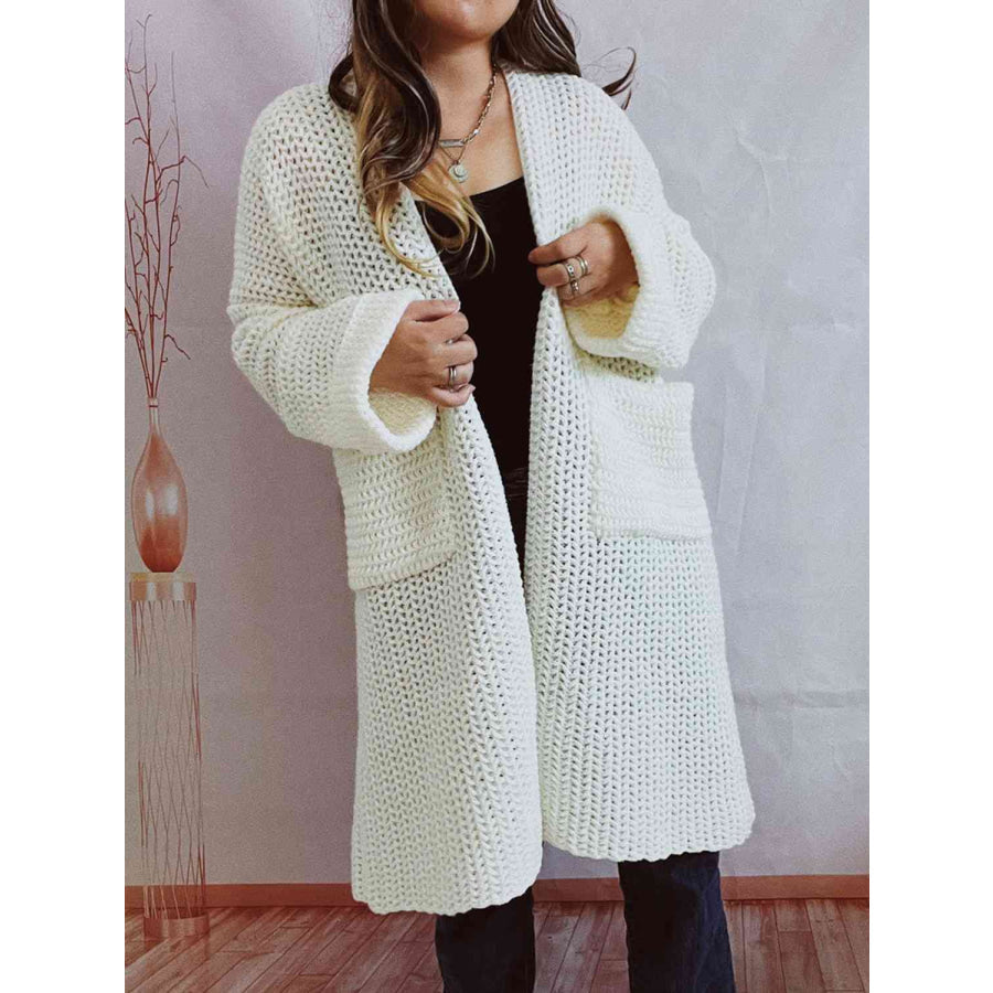 Chunky Knit Cardigan - Oversized Open Front Winter Sweater