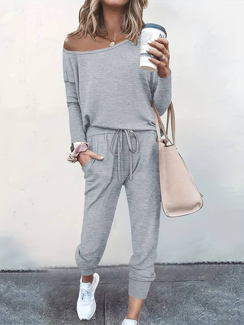 Women's Effortlessly Chic Two-Piece Top and Trouser Set