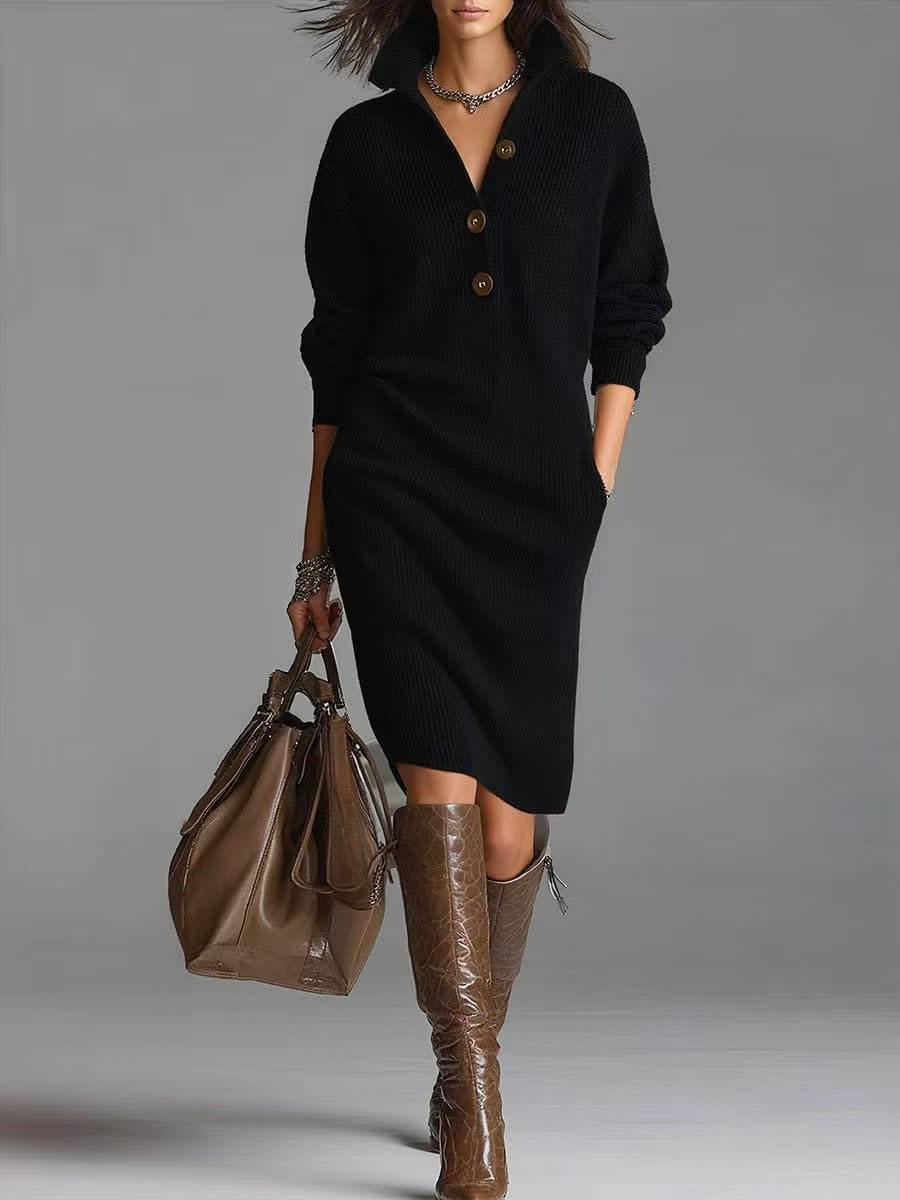 Marnie | Elegant Button-Up Jumper Dress
