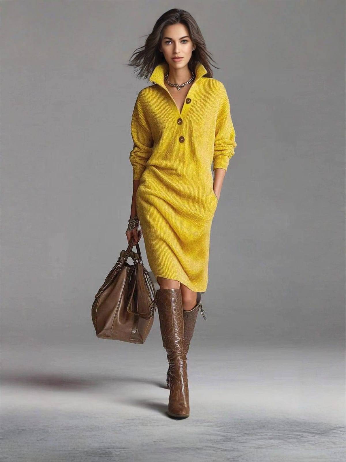 Marnie | Elegant Button-Up Jumper Dress