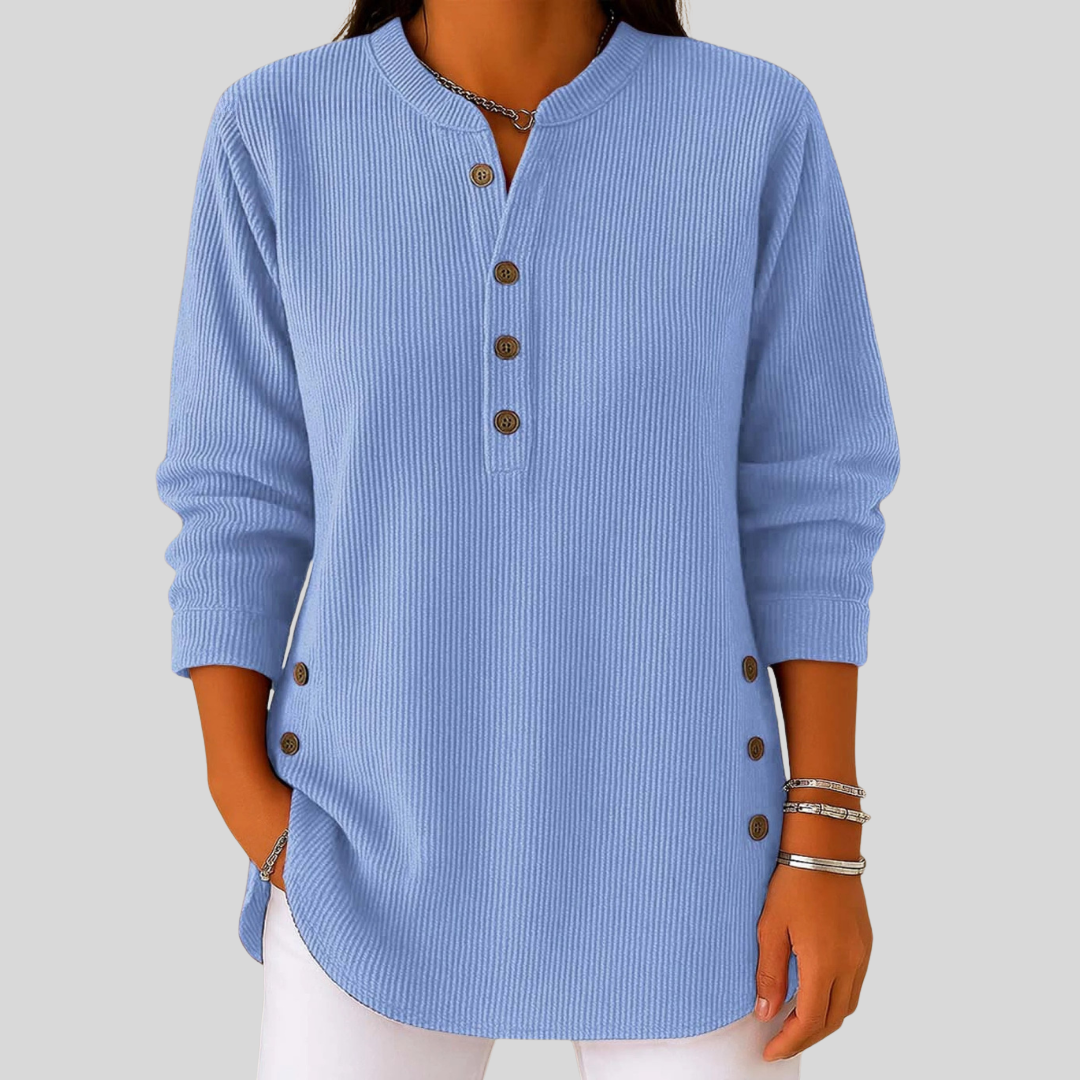 Amber | Women’s Button-Detail Crewneck Sweater