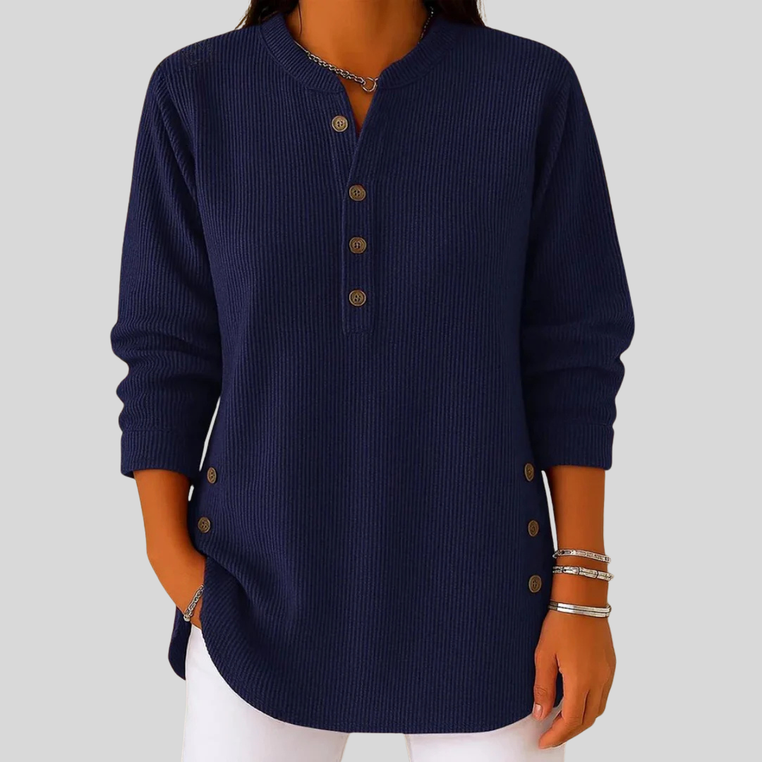 Amber | Women’s Button-Detail Crewneck Sweater