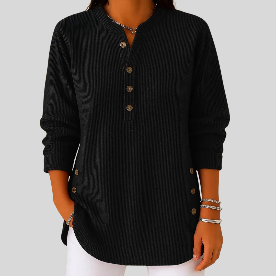 Amber | Women’s Button-Detail Crewneck Sweater