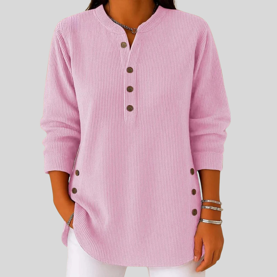 Amber | Women’s Button-Detail Crewneck Sweater