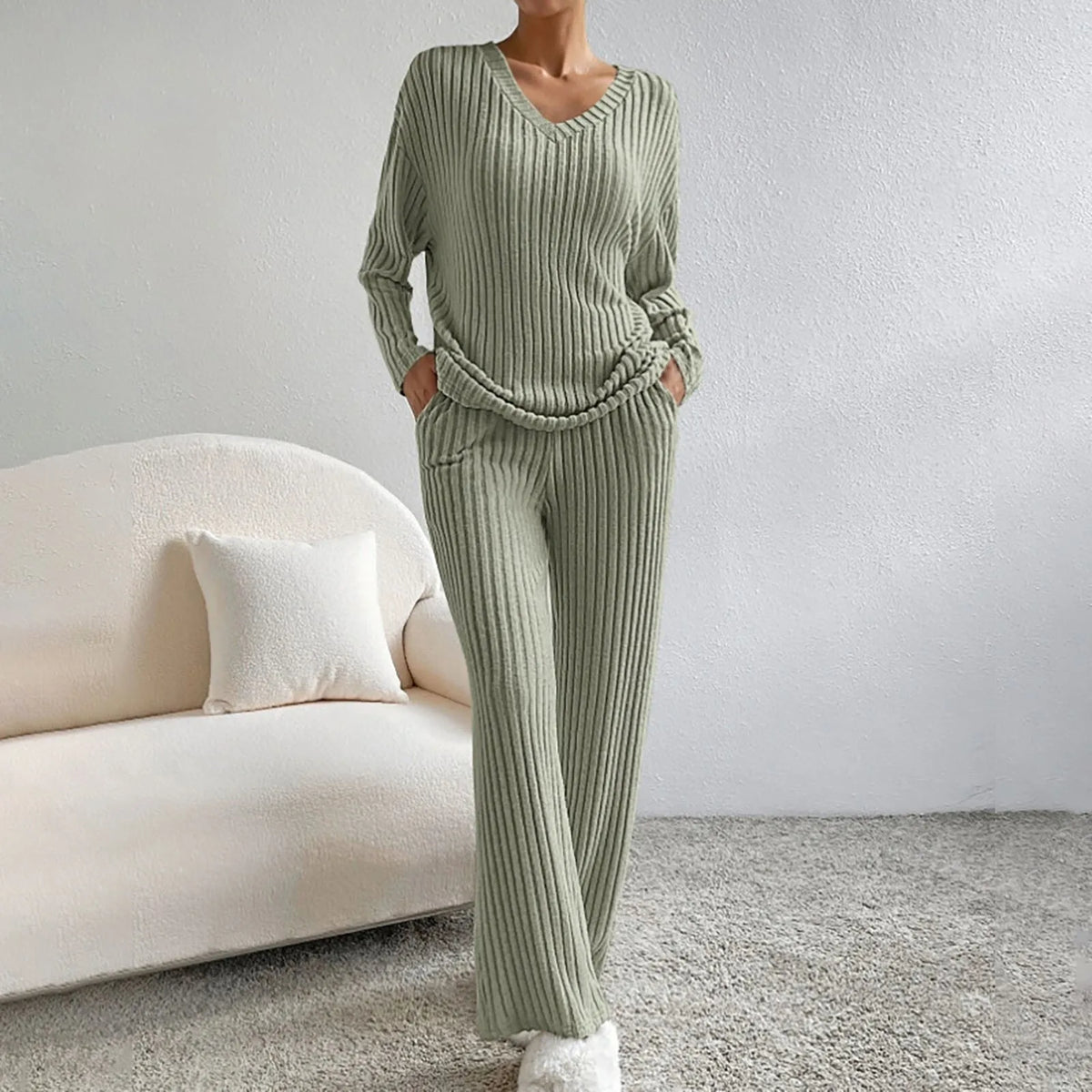 Evangeline Ribbed Knit Lounge Set